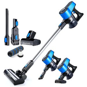 Aspirador de Pó Sem Fio 2 em 1 com Escova Motorizada Ideal para Remover Pelos de Animais de Estimação 110V 350W Sirena ProFlex PetVac Azul
