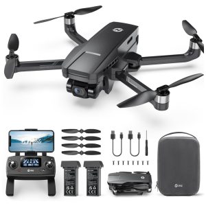 Mini Drone e Acessórios para Adultos de 2 Eixos com Câmera 4K EIS Transmissão de Vídeo Retorno Automático de GPS e Motores Sem Escova Holy Stone HS720G Cinza