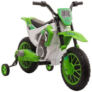 Moto Elétrica Infantil a Bateria 12V com Sons e Luzes Idade Rec 3 a 5 Anos Aosom Verde