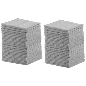 Pano de Limpeza de Microfibra Anti Arranhões Lavável e Reutilizável 50 UN Rubbermaid Cinza