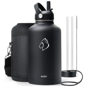 Garrafa Térmica 1900L Portátil com Isolamento a Vácuo Aço Inoxidável BUZIO Preto