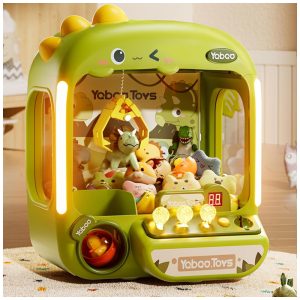 Máquina de Garra Dinossauro Vanvimen 64 PCS Grande para Crianças Arcade Mini Vending Game com Brinquedos e Doces Som e Luzes