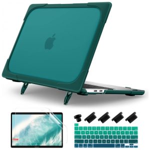 Capa Rígida Batianda para MacBook Pro 13" – Modelos A2338 A2251 A2289 com Suporte Dobrável Tampa de Teclado e Película de Tela – Azul Petróleo