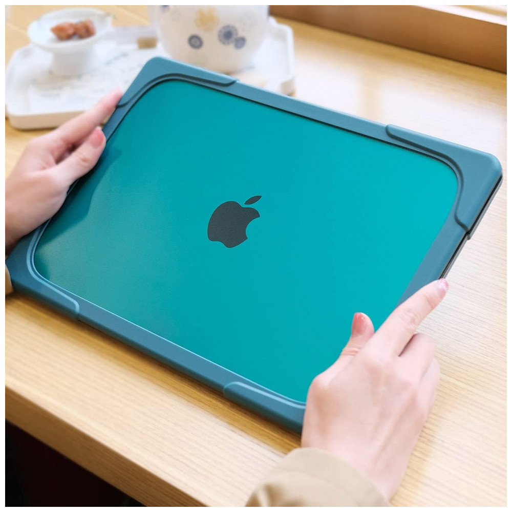 Capa Rígida Batianda para MacBook Pro 13" – Modelos A2338 A2251 A2289 com Suporte Dobrável Tampa de Teclado e Película de Tela – Azul Petróleo - Imagem 8