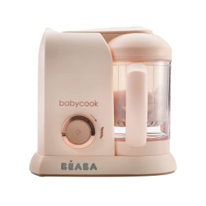 Processador de Alimentos para Bebês Babycook Bebê 4 em 1 Panela a vapor liquidificador e lava louças cozinhe em casa 45 xícaras ouro rosa BEABA Rosa claro