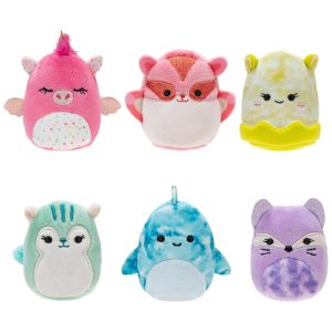 Kit 6 Pelúcias Squishmallows de 5 cm para Crianças Squishville SQM0507 Colorido