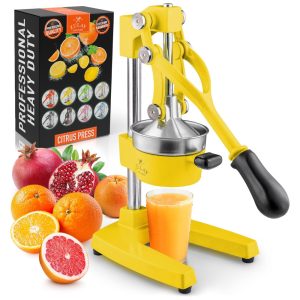 Espremedor Profissional Aço Inoxidável ZULAY KITCHEN Heavy Duty Manual Citrus Press Amarelo