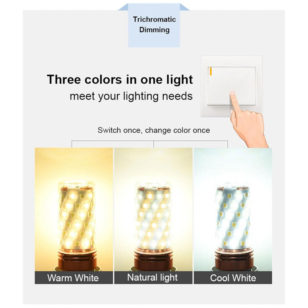 Lâmpada de Vela de LED, Conjunto com 10 Lâmpadas LED E27 de 12W para Iluminação de Candelabro, Luz Ambiente Aconchegante - Miluqike - Imagem 3