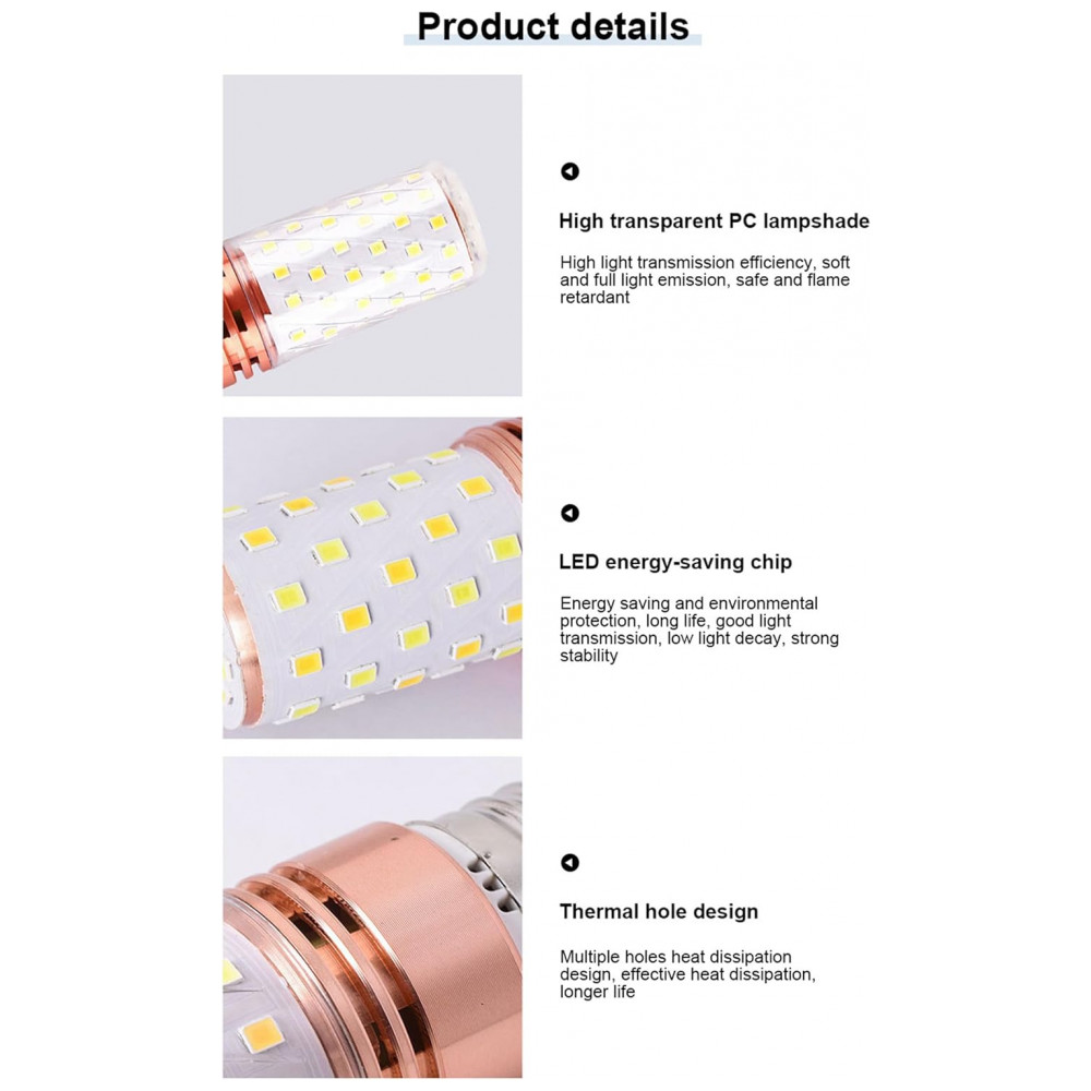 Lâmpada de Vela de LED, Conjunto com 10 Lâmpadas LED E27 de 12W para Iluminação de Candelabro, Luz Ambiente Aconchegante - Miluqike - Imagem 6