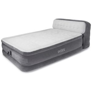 Colchão Inflável Casal Queen com Bomba Embutida e Encosto Para até 300KG Intex Cinza