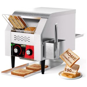 Torradeira Transportadora Comercial de 150 Fatias por Hora 1500W Elétrica Industrial em Aço Inoxidável Pesado para Pão de Hambúrguer BagelWantJoin