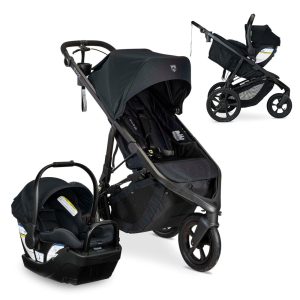 Carrinho de Bebê Travel System com Suspensão Dupla Independente para Maior Conforto Dossel e Cesta Removível BOB Gear Wayfinder Preto