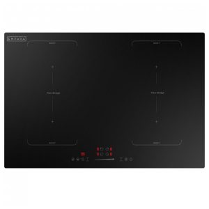 Cooktop de indução 77cm Empava preto 4 zonas vidro cerâmico bridge controle touch timer e segurança 7200W 220V