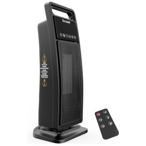 Aquecedor Elétrico de Cerâmica com 3 Modos Controle Remoto e Temporizador 1500W 110V KECOWELL EHT200 Preto