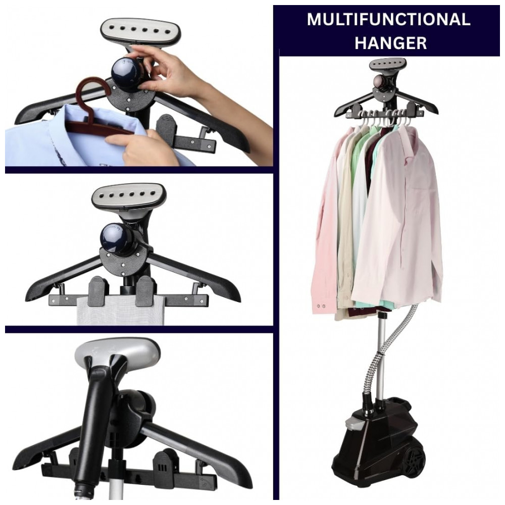 SALAV: Steamer,Passadeira e Vaporizador de Roupas Vertical Comercial Navy, 1800W, Tanque de Água XL de 3L, 90 Min de Uso Contínuo, - Imagem 7