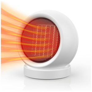 Aquecedor Portátil Coolfor 600W: Eficiente Rápido e Seguro para Casa Escritório e Quarto Branco