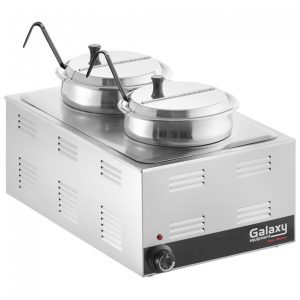 Aquecedor de Alimentos Bancada Galaxy 305 cm x 508 cm 2 Compartimentos com Placa Adaptadora 120V