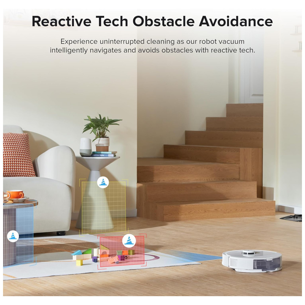 Aspirador Robô e Esfregão com Auto Esvaziamento Mapeamento Inteligente e Sucção Forte de 5500Pa 110V Roborock Q8 Max Branco - Imagem 3