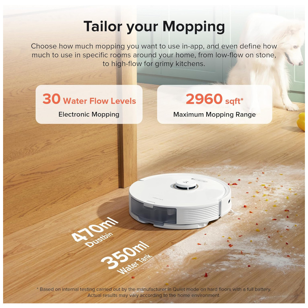 Aspirador Robô e Esfregão com Auto Esvaziamento Mapeamento Inteligente e Sucção Forte de 5500Pa 110V Roborock Q8 Max Branco - Imagem 4