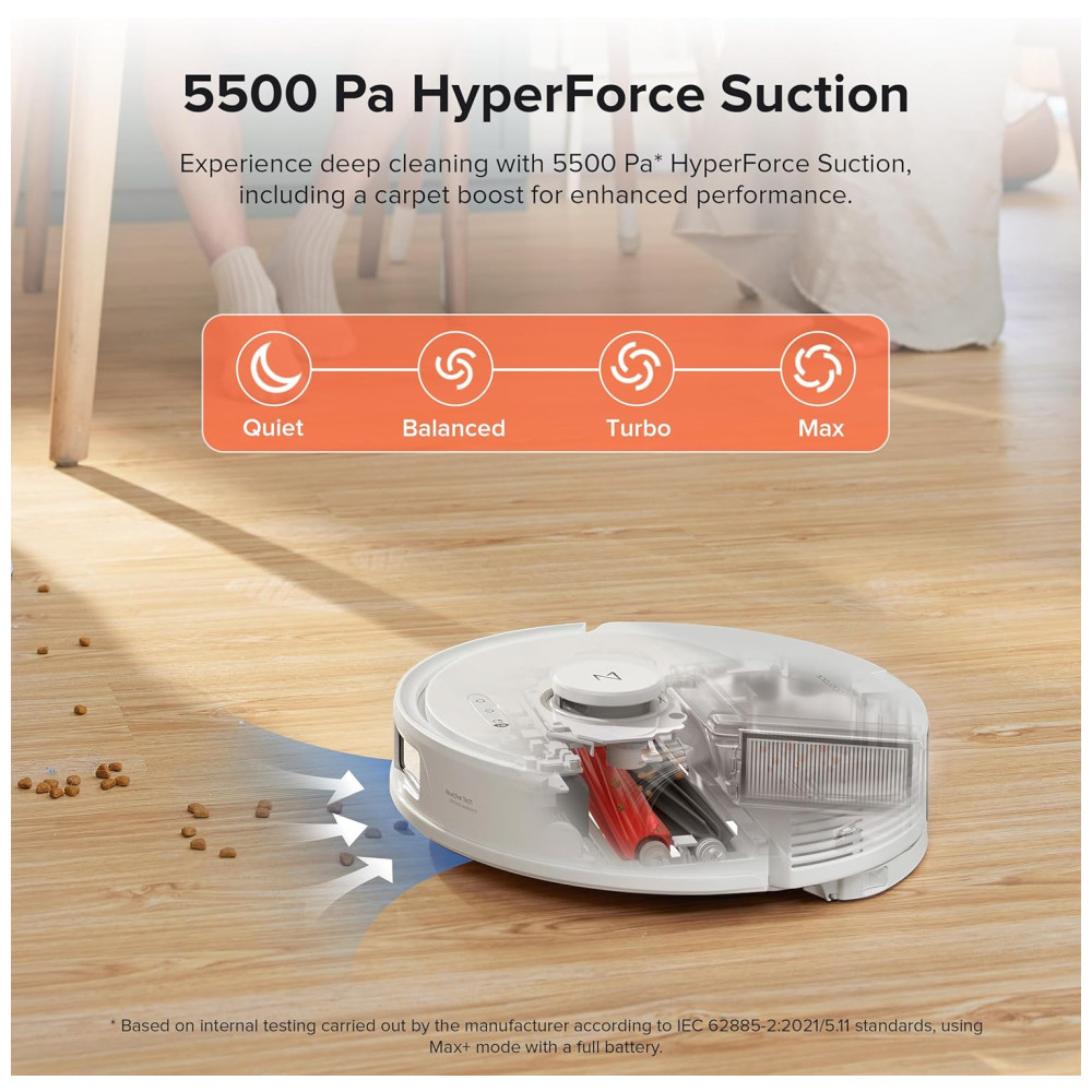 Aspirador Robô e Esfregão com Auto Esvaziamento Mapeamento Inteligente e Sucção Forte de 5500Pa 110V Roborock Q8 Max Branco - Imagem 5