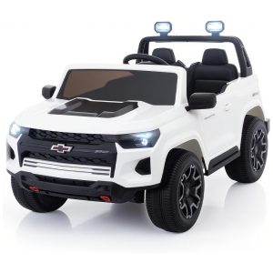 Carro Elétrico Infantil Chevrolet Licenciado Joywhale 24V 4WD 2 Lugares 320W Controle Remoto Suspensão Música Luzes LED Branco