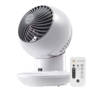 Ventilador Circulador IRIS USA WOOZOO Branco com Controle Remoto Oscilação 65° 3 Velocidades Alcance 147 m3 Instrução 6 Ângulos Silencioso 33 dB Modelo PCF-SC12 110V