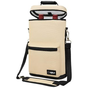 Bolsa Térmica Para Transporte de Vinhos até 2 Garrafas OPUX Creme