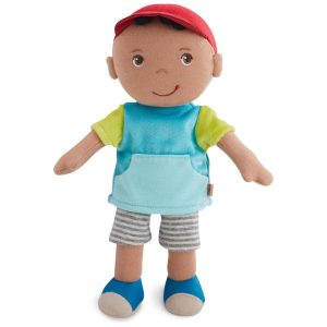 Boneco de Tecido HABA Aconchegante Gabriel 25 cm Boneco Fofinho Lavável na Máquina para Bebê Menino Perfeito como Primeiro Brinquedo de Pelúcia para Bebês a partir de 6 Meses