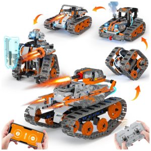 Kit Robótico QHECTTY RC STEM 5 em 1 tanques robôs e veículos de esteira com controle APP e controle remoto