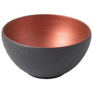 Bolw de Porcelana Premium com Capacidade de 650mL e Formato Redondo Villeroy Boch Preto e Cobre