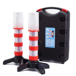 2 Sinalizadores de Emergência de LED para Estradas Farol Vermelho na Estrada Luz Estroboscópica de Segurança Alerta de Sinal.Slimk