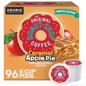 Torta de maçã de caramelo cápsulas Keurig K Cup café torrado leve com sabor 24 unidades THE DONUT SHOP Marrom