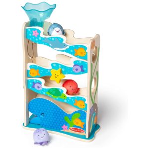 Escorregador Infantil de Madeira Tema Oceano com 5 Peças Ideal para Aprendizagem Precoce de Bebês e Crianças Melissa & Doug