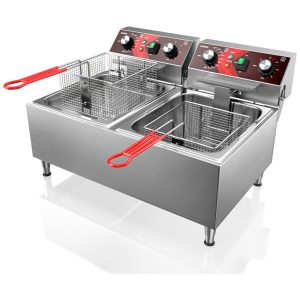 Fritadeira Elétrica Dupla Profissional 20 Litros de Capacidade Aço Inoxidável 110V 3600W EGGKITPO