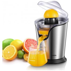 Espremedor Elétrico de Frutas AIHEAL em Aço Inoxidável e Silencioso 85W Prata