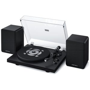 Toca-discos SoulBox S1 com Alto-falantes Estéreo Pré-amplificador Integrado Braço em Formato SQlearsoul