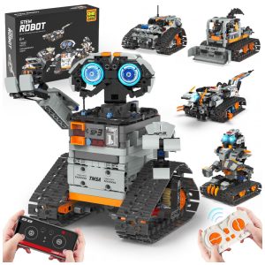 Kit Robótico QHECTTY RC STEM 5 em 1 dinossauro robô e veículos com controle APP e controle remoto