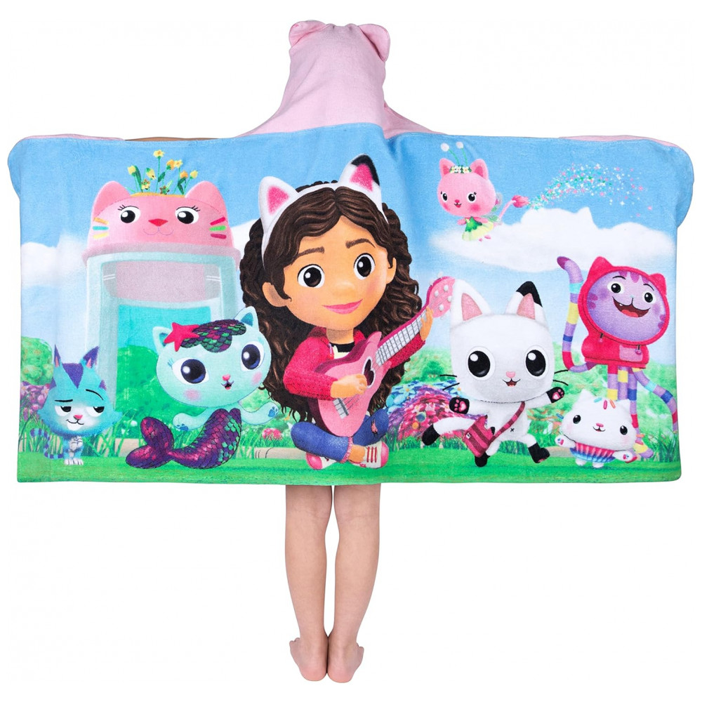 Toalha com Capuz de Algodão Macio Franco Kids DreamWorks Gabby's Dollhouse para Banho, Piscina e Praia, 61 cm x 127 cm - Imagem 2