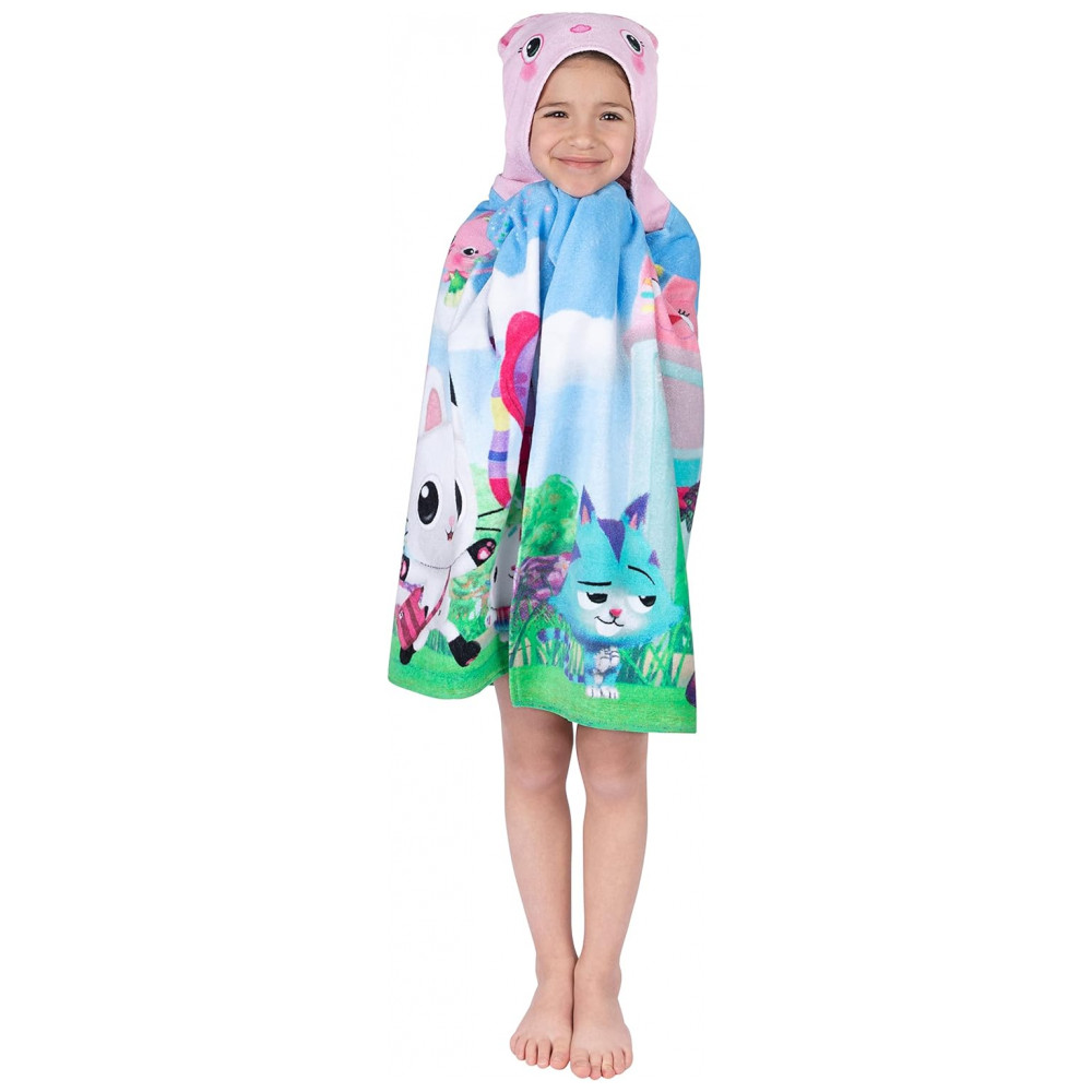 Toalha com Capuz de Algodão Macio Franco Kids DreamWorks Gabby's Dollhouse para Banho, Piscina e Praia, 61 cm x 127 cm - Imagem 3