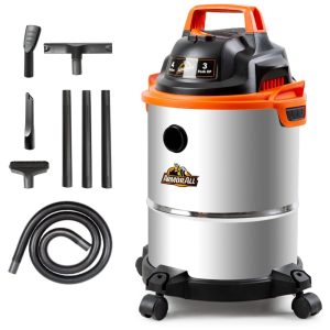 Aspirador de Pó Úmido e Seco com Tanque de Aço de 1516 litros e Acessórios 110V 900W Armor All VO408S Prata