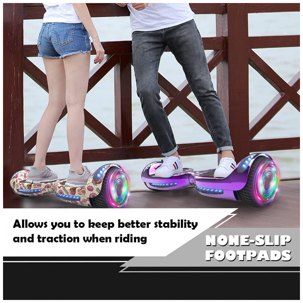 Hoverboard Certificado HS2.01 Terra dos Doces com Rodas LED Piscantes, Bluetooth e Luzes LED - Imagem 6