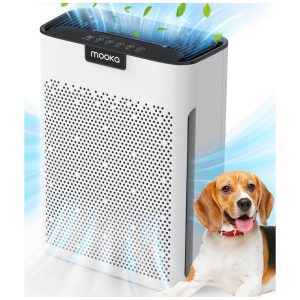 Purificador de Ar para Ambientes até 185m² com Filtro H13 HEPA Função de Aromaterapia e 4 Velocidades 110V MOOKA KJ190L Branco