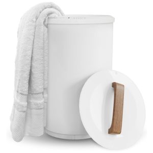 Aquecedor de Toalha Elétrico para 2 Toalhas Grandes com Desligamento Automático e 4 Configurações de Temporizador 110V SAMEAT TW-ST1912 Branco