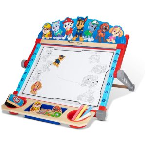 Lousa Dupla Face para Arte da Patrulha Canina com Cavalete Infantil e 33 Peças para Crianças Acima de 3 Anos Melissa & Doug
