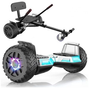 SISIGAD Kart para Scooter Assento para Scooter de Equilíbrio Automático de 65 Polegadas com Bluetooth e Luzes LED - Crianças e Adultos