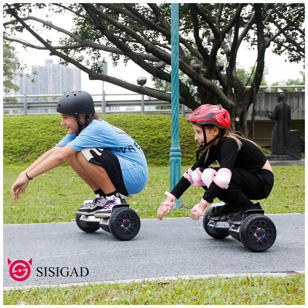 SISIGAD Kart para Scooter, Assento para Scooter de Equilíbrio Automático de 6,5 Polegadas com Bluetooth e Luzes LED - Crianças e Adultos - Imagem 4