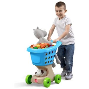 Carrinho de Compras Infantil Feito de Plástico Durável Para Crianças a Partir de 2 Anos Step2 Little Helper's Azul