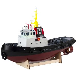 Barco Reboque de Controle Remoto para Adultos com Iluminação LED Suporte para Barcos e Braços de Recuperação Removíveis Pro Boat Preto Vermelho e Branco