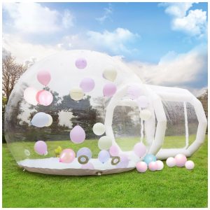 Tenda Inflável Transparente de 3 metros para Crianças Casa de Bolha com Túnel Inclui Soprador de Ar e Bomba Elétrica - Gaonala