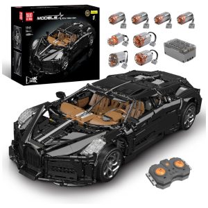 Kit de Construção Carro Esportivo da Super Corrida MOC com 4688 Peças e Controle Remoto por APP para Adultos Mould King Preto